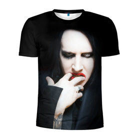 Мужская футболка 3D спортивная с принтом Marilyn Manson в Екатеринбурге, 100% полиэстер с улучшенными характеристиками | приталенный силуэт, круглая горловина, широкие плечи, сужается к линии бедра | Тематика изображения на принте: звезда | знаменитость | музыка | мэрилин мэнсон | певец | рокер