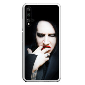 Чехол для Honor 20 с принтом Marilyn Manson в Екатеринбурге, Силикон | Область печати: задняя сторона чехла, без боковых панелей | звезда | знаменитость | музыка | мэрилин мэнсон | певец | рокер