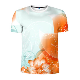 Мужская футболка 3D спортивная с принтом Flowers в Екатеринбурге, 100% полиэстер с улучшенными характеристиками | приталенный силуэт, круглая горловина, широкие плечи, сужается к линии бедра | арт | краска | лето | лучи | любовь | популярные | природа | рисунки | свет | цветы