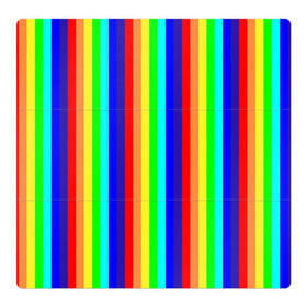 Магнитный плакат 3Х3 с принтом Радуга вертикальные полосы в Екатеринбурге, Полимерный материал с магнитным слоем | 9 деталей размером 9*9 см | вертикальные | жёлтый | зелёный | красный | оранжевый | полосы | радуга | синий | фиолетовый