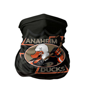 Бандана-труба 3D с принтом Anaheim Ducks 3D в Екатеринбурге, 100% полиэстер, ткань с особыми свойствами — Activecool | плотность 150‒180 г/м2; хорошо тянется, но сохраняет форму | Тематика изображения на принте: anaheim ducks | nhl | спорт | хоккей