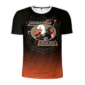 Мужская футболка 3D спортивная с принтом Anaheim Ducks 3D в Екатеринбурге, 100% полиэстер с улучшенными характеристиками | приталенный силуэт, круглая горловина, широкие плечи, сужается к линии бедра | anaheim ducks | nhl | спорт | хоккей