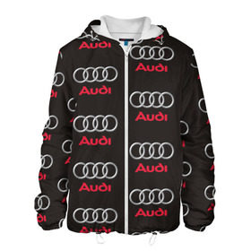 Мужская куртка 3D с принтом Audi в Екатеринбурге, ткань верха — 100% полиэстер, подклад — флис | прямой крой, подол и капюшон оформлены резинкой с фиксаторами, два кармана без застежек по бокам, один большой потайной карман на груди. Карман на груди застегивается на липучку | ауди