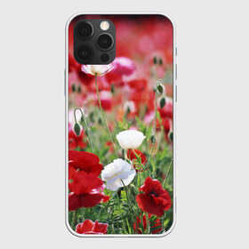 Чехол для iPhone 12 Pro Max с принтом Маки в Екатеринбурге, Силикон |  | Тематика изображения на принте: field | flowers | meadow | poppies | red | white | белые | красные | луг | маки | поле | полевые | цветы