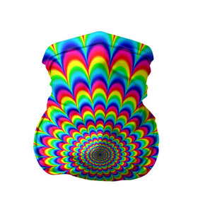Бандана-труба 3D с принтом Psychedelic в Екатеринбурге, 100% полиэстер, ткань с особыми свойствами — Activecool | плотность 150‒180 г/м2; хорошо тянется, но сохраняет форму | круги | радужный | разоцветный | яркий