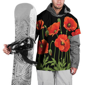 Накидка на куртку 3D с принтом Маки в Екатеринбурге, 100% полиэстер |  | Тематика изображения на принте: field | flowers | meadow | poppies | red | white | белые | красные | луг | маки | поле | полевые | цветы
