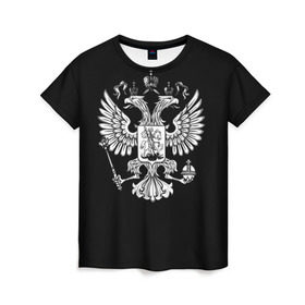 Женская футболка 3D с принтом Двуглавый орел в Екатеринбурге, 100% полиэфир ( синтетическое хлопкоподобное полотно) | прямой крой, круглый вырез горловины, длина до линии бедер | двуглавый орел