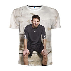 Мужская футболка 3D спортивная с принтом Месси в Екатеринбурге, 100% полиэстер с улучшенными характеристиками | приталенный силуэт, круглая горловина, широкие плечи, сужается к линии бедра | аргентина | барселона | испания | футбол | футболист