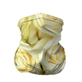 Бандана-труба 3D с принтом Белые розы в Екатеринбурге, 100% полиэстер, ткань с особыми свойствами — Activecool | плотность 150‒180 г/м2; хорошо тянется, но сохраняет форму | лепестки | розы | цветы