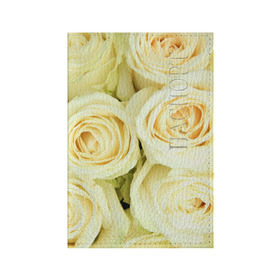 Обложка для паспорта матовая кожа с принтом Белые розы в Екатеринбурге, натуральная матовая кожа | размер 19,3 х 13,7 см; прозрачные пластиковые крепления | лепестки | розы | цветы