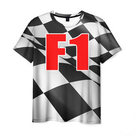 Мужская футболка 3D с принтом Формула 1 в Екатеринбурге, 100% полиэфир | прямой крой, круглый вырез горловины, длина до линии бедер | f1 | formula 1 | авто | автогонки | автоспорт | спорткар | финиш