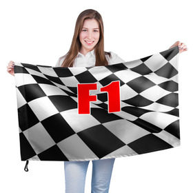 Флаг 3D с принтом Формула 1 в Екатеринбурге, 100% полиэстер | плотность ткани — 95 г/м2, размер — 67 х 109 см. Принт наносится с одной стороны | Тематика изображения на принте: f1 | formula 1 | авто | автогонки | автоспорт | спорткар | финиш