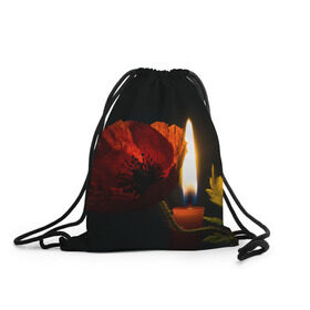 Рюкзак-мешок 3D с принтом Мак и свеча в Екатеринбурге, 100% полиэстер | плотность ткани — 200 г/м2, размер — 35 х 45 см; лямки — толстые шнурки, застежка на шнуровке, без карманов и подкладки | маки | свеча | цветы