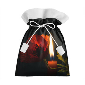 Подарочный 3D мешок с принтом Мак и свеча в Екатеринбурге, 100% полиэстер | Размер: 29*39 см | маки | свеча | цветы