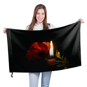 Флаг 3D с принтом Мак и свеча в Екатеринбурге, 100% полиэстер | плотность ткани — 95 г/м2, размер — 67 х 109 см. Принт наносится с одной стороны | маки | свеча | цветы