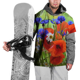 Накидка на куртку 3D с принтом Маки 7 в Екатеринбурге, 100% полиэстер |  | Тематика изображения на принте: цветы