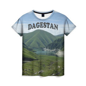 Женская футболка 3D с принтом Дагестан 2 в Екатеринбурге, 100% полиэфир ( синтетическое хлопкоподобное полотно) | прямой крой, круглый вырез горловины, длина до линии бедер | дагестан | даги | кавказ