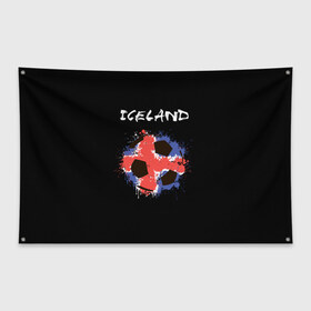 Флаг-баннер с принтом Исландия в Екатеринбурге, 100% полиэстер | размер 67 х 109 см, плотность ткани — 95 г/м2; по краям флага есть четыре люверса для крепления | euro 2016