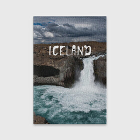 Обложка для паспорта матовая кожа с принтом Исландия. Водопад в Екатеринбурге, натуральная матовая кожа | размер 19,3 х 13,7 см; прозрачные пластиковые крепления | исландия