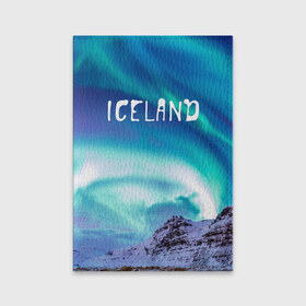 Обложка для паспорта матовая кожа с принтом Исландия. Полярное сияние. в Екатеринбурге, натуральная матовая кожа | размер 19,3 х 13,7 см; прозрачные пластиковые крепления | исландия
