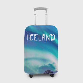 Чехол для чемодана 3D с принтом Исландия. Полярное сияние. в Екатеринбурге, 86% полиэфир, 14% спандекс | двустороннее нанесение принта, прорези для ручек и колес | исландия