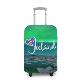 Чехол для чемодана 3D с принтом Исландия. Полярное сияние в Екатеринбурге, 86% полиэфир, 14% спандекс | двустороннее нанесение принта, прорези для ручек и колес | исландия