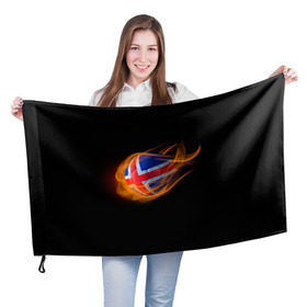 Флаг 3D с принтом Исландия в Екатеринбурге, 100% полиэстер | плотность ткани — 95 г/м2, размер — 67 х 109 см. Принт наносится с одной стороны | euro 2016
