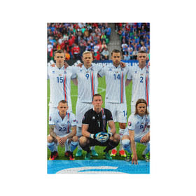 Обложка для паспорта матовая кожа с принтом Сборная Исландии по футболу в Екатеринбурге, натуральная матовая кожа | размер 19,3 х 13,7 см; прозрачные пластиковые крепления | euro 2016