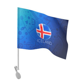 Флаг для автомобиля с принтом Исландия в Екатеринбурге, 100% полиэстер | Размер: 30*21 см | euro 2016