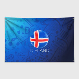 Флаг-баннер с принтом Исландия в Екатеринбурге, 100% полиэстер | размер 67 х 109 см, плотность ткани — 95 г/м2; по краям флага есть четыре люверса для крепления | euro 2016