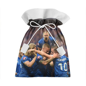 Подарочный 3D мешок с принтом Сборная Исландии по футболу в Екатеринбурге, 100% полиэстер | Размер: 29*39 см | euro 2016