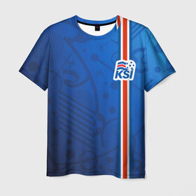 Мужская футболка 3D с принтом Форма сборной Исландии по футболу в Екатеринбурге, 100% полиэфир | прямой крой, круглый вырез горловины, длина до линии бедер | euro 2016