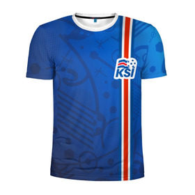Мужская футболка 3D спортивная с принтом Форма сборной Исландии по футболу в Екатеринбурге, 100% полиэстер с улучшенными характеристиками | приталенный силуэт, круглая горловина, широкие плечи, сужается к линии бедра | Тематика изображения на принте: euro 2016