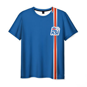 Мужская футболка 3D с принтом Форма сборной Исландии по футболу в Екатеринбурге, 100% полиэфир | прямой крой, круглый вырез горловины, длина до линии бедер | Тематика изображения на принте: euro 2016