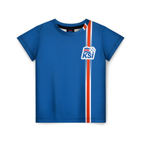 Детская футболка 3D с принтом Форма сборной Исландии по футболу в Екатеринбурге, 100% гипоаллергенный полиэфир | прямой крой, круглый вырез горловины, длина до линии бедер, чуть спущенное плечо, ткань немного тянется | Тематика изображения на принте: euro 2016