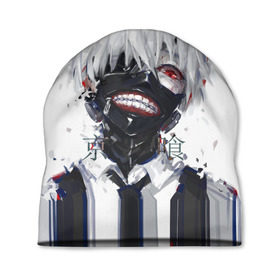 Шапка 3D с принтом Токийский гуль маска в Екатеринбурге, 100% полиэстер | универсальный размер, печать по всей поверхности изделия | анима | аниме | анимэ | арт | гой | гуль | манга | маска | токийский