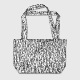 Пляжная сумка 3D с принтом Хатифнатты в Екатеринбурге, 100% полиэстер | застегивается на металлическую кнопку; внутренний карман застегивается на молнию. Стенки укреплены специальным мягким материалом, чтобы защитить содержимое от несильных ударов
 | moomintroll | мумми тролль