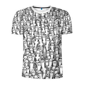 Мужская футболка 3D спортивная с принтом Хатифнатты в Екатеринбурге, 100% полиэстер с улучшенными характеристиками | приталенный силуэт, круглая горловина, широкие плечи, сужается к линии бедра | Тематика изображения на принте: moomintroll | мумми тролль