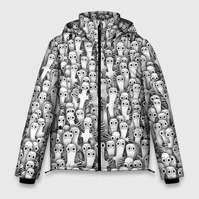 Мужская зимняя куртка 3D с принтом Хатифнатты в Екатеринбурге, верх — 100% полиэстер; подкладка — 100% полиэстер; утеплитель — 100% полиэстер | длина ниже бедра, свободный силуэт Оверсайз. Есть воротник-стойка, отстегивающийся капюшон и ветрозащитная планка. 

Боковые карманы с листочкой на кнопках и внутренний карман на молнии. | moomintroll | мумми тролль