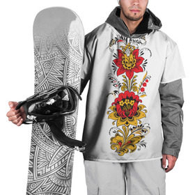 Накидка на куртку 3D с принтом Хохлома 2 в Екатеринбурге, 100% полиэстер |  | ветки | лента | лист | народное | россия | русское | узор