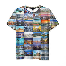 Мужская футболка 3D с принтом Страны мира (10х10) в Екатеринбурге, 100% полиэфир | прямой крой, круглый вырез горловины, длина до линии бедер | азия | берлин | вегас | венеция | воспоминания | города | достопримечательности | европа | египет | калифорния | каникулы | лондон | милан | москва | ностальгия | нью йорк | отдых | отпуск | память