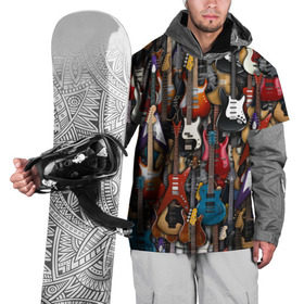 Накидка на куртку 3D с принтом Электрогитары в Екатеринбурге, 100% полиэстер |  | fender | ibanez | ltd | stratocaster | гитара | инструмент | музыка | рок