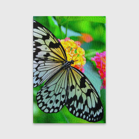 Обложка для паспорта матовая кожа с принтом Бабочка в Екатеринбурге, натуральная матовая кожа | размер 19,3 х 13,7 см; прозрачные пластиковые крепления | бабочка | цветок | яркая