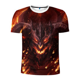 Мужская футболка 3D спортивная с принтом Дьявол в Екатеринбурге, 100% полиэстер с улучшенными характеристиками | приталенный силуэт, круглая горловина, широкие плечи, сужается к линии бедра | демон | дьявол | монстр | прикольные картинки | чёрт