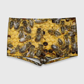 Мужские купальные плавки 3D с принтом Пчела в Екатеринбурге, Полиэстер 85%, Спандекс 15% |  | Тематика изображения на принте: лето | мед | насекомые | оса | природа | пчелы | шмель