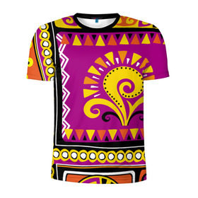 Мужская футболка 3D спортивная с принтом Африка в Екатеринбурге, 100% полиэстер с улучшенными характеристиками | приталенный силуэт, круглая горловина, широкие плечи, сужается к линии бедра | орнамент | цветной | этнический | этно | яркий