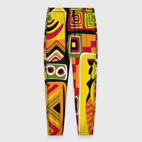 Мужские брюки 3D с принтом Африка в Екатеринбурге, 100% полиэстер | манжеты по низу, эластичный пояс регулируется шнурком, по бокам два кармана без застежек, внутренняя часть кармана из мелкой сетки | орнамент | этнический | этно | яркий