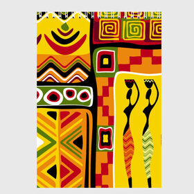 Скетчбук с принтом Африка в Екатеринбурге, 100% бумага
 | 48 листов, плотность листов — 100 г/м2, плотность картонной обложки — 250 г/м2. Листы скреплены сверху удобной пружинной спиралью | орнамент | этнический | этно | яркий