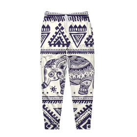 Мужские брюки 3D с принтом Африка в Екатеринбурге, 100% полиэстер | манжеты по низу, эластичный пояс регулируется шнурком, по бокам два кармана без застежек, внутренняя часть кармана из мелкой сетки | орнамент | слон | этно