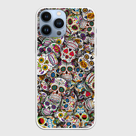 Чехол для iPhone 13 Pro Max с принтом Мексиканские черепа в Екатеринбурге,  |  | calavera | sugar skull | день мертвых | мексика | традиция | узоры | цветы